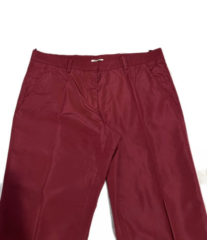 Pantalon court Miu Miu Bordeaux satiné T. 38 EU (M)