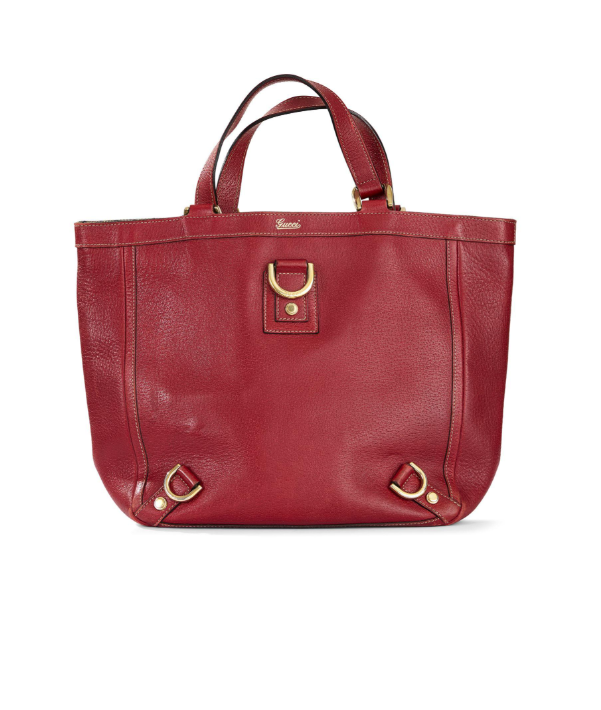 Sac cabas Gucci petit format "Red Abbey D-Ring" en cuir rouge