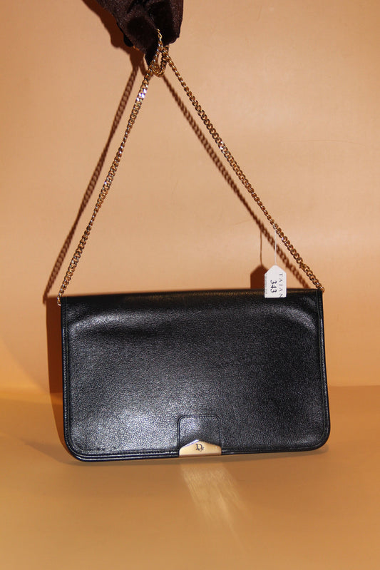 Pochette - Bandoulière Christian Dior en Vinyle Noir & chaîne