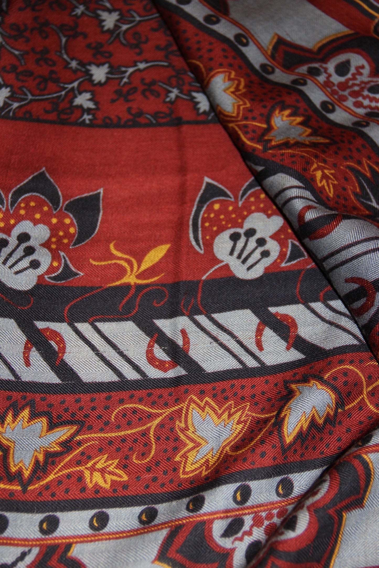Large Hermès cashmere and silk shawl by Christine Henry