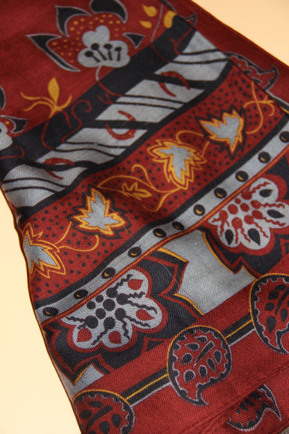 Large Hermès cashmere and silk shawl by Christine Henry