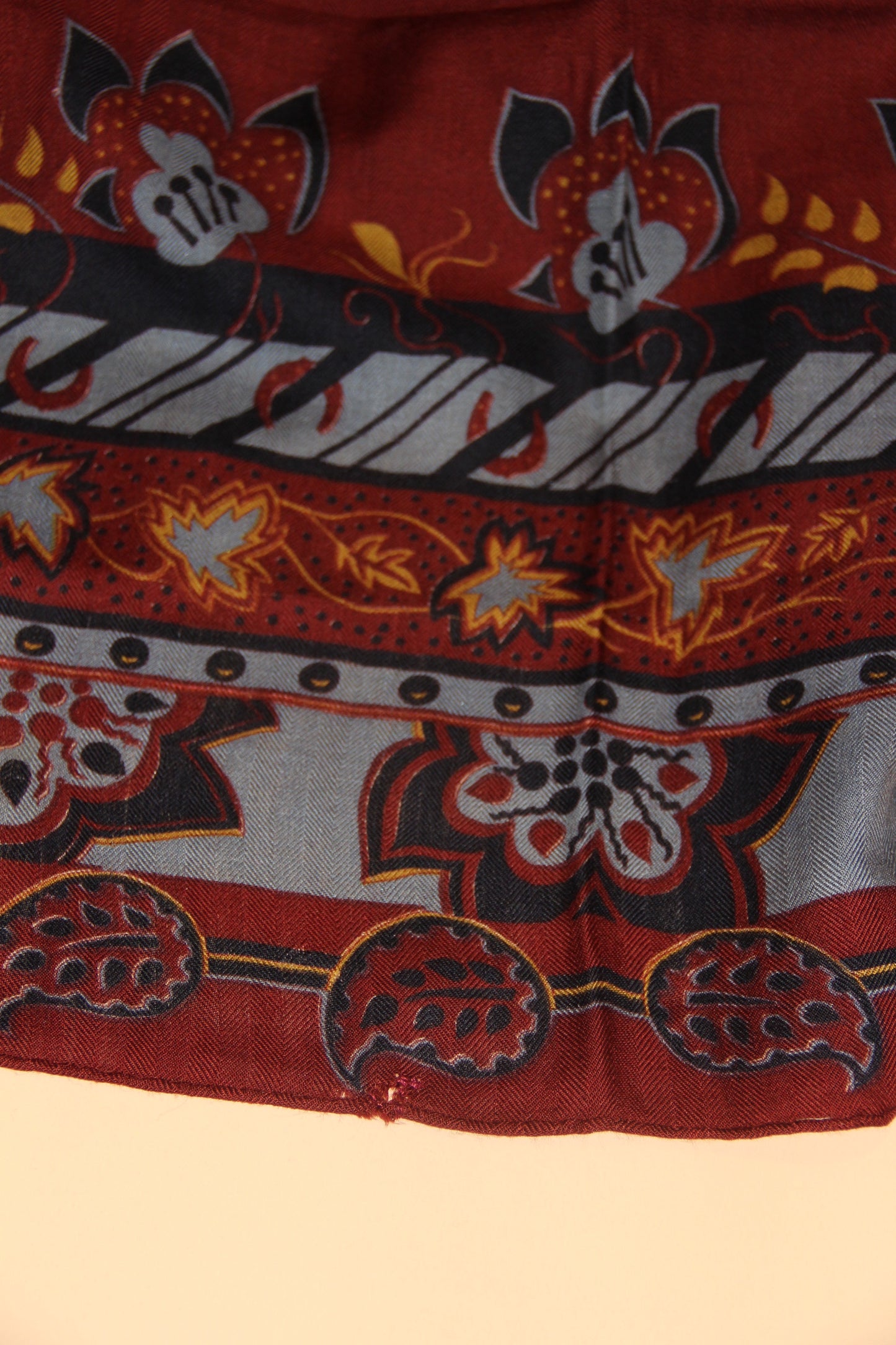 Large Hermès cashmere and silk shawl by Christine Henry