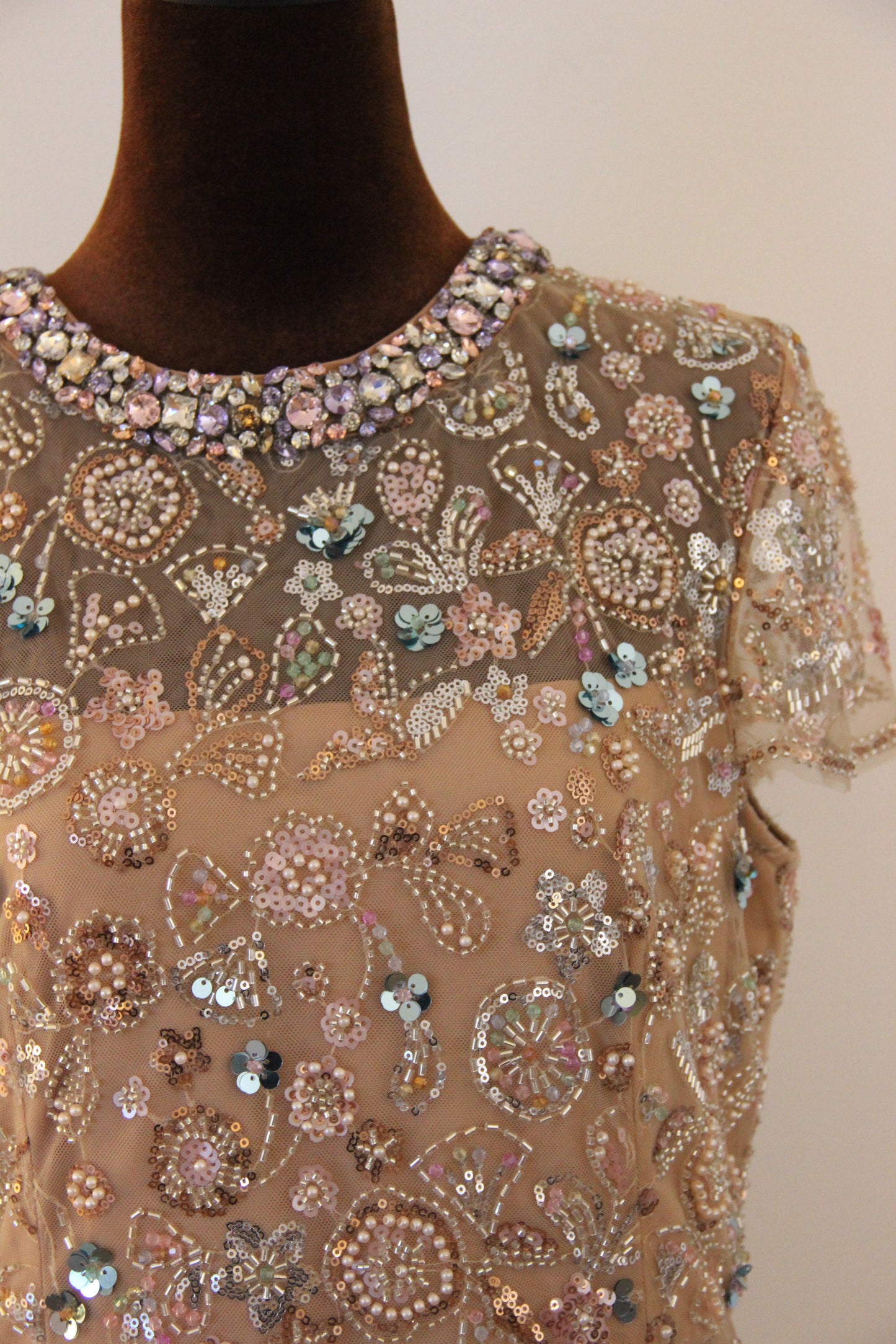 Robe de soirée Self-Portrait 'Floral Sequin Maxi Dress' T.42 /XL
