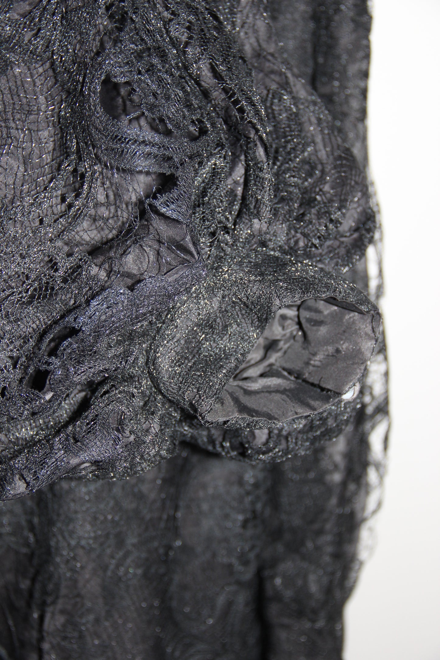 Robe Max Chaoul de couture noire en dentelle T. XXL /44