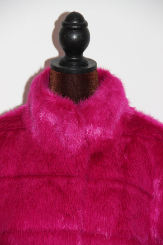 Blouson Karl Lagerfeld en fausse fourrure Fuchsia T.XL