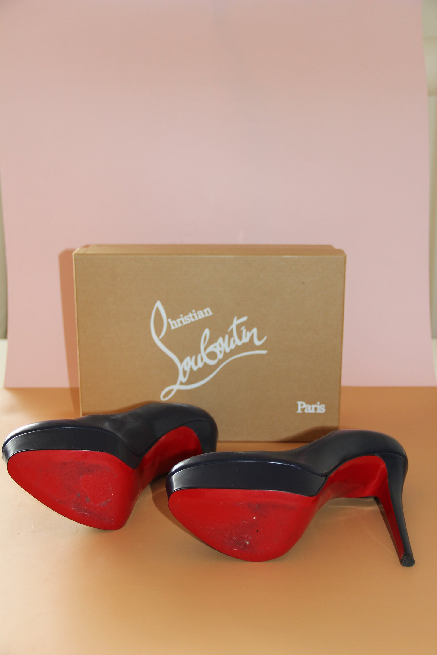 Escarpins Christian Louboutin à plateforme bleu marine T.40