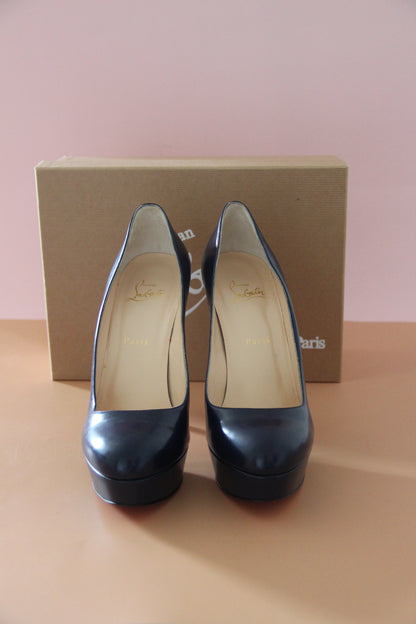 Escarpins Christian Louboutin à plateforme bleu marine T.40